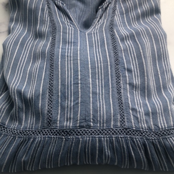 Fever Blue & White Striped Pleasant Plus Size Blouse, Blue Whistler's XXL - Picture 14 of 14
